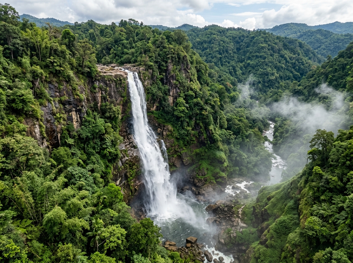 Vantawng Falls 750ft Waterfall and Tuirihiau Cave Falls Thenzawl Mizoram